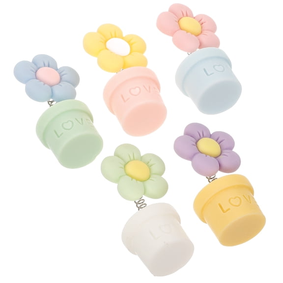 Masteelf 5 Pcs Aesthetic Car Accessories Fake Flowerpot For Car Dashboard Realistic Bonsai Ornaments Automotive Dashboard Ornament Flower Ornament