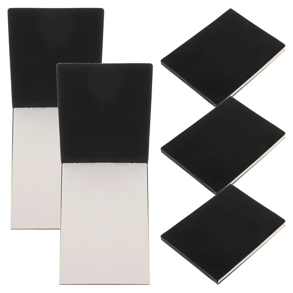 Masteelf 5 Pcs Blank Scratch Paper Notebooks Student Men and Women Black