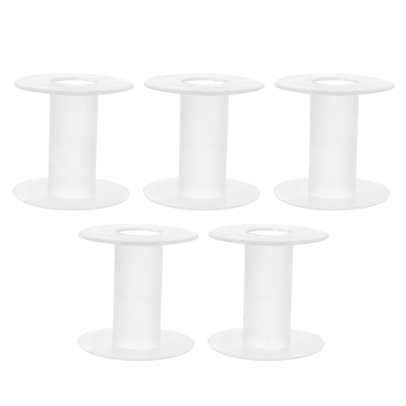 OFFIGAM Set of 5 Transparent Plastic Spools for Sewing Thread and Wire Organization with I-Shaped Design