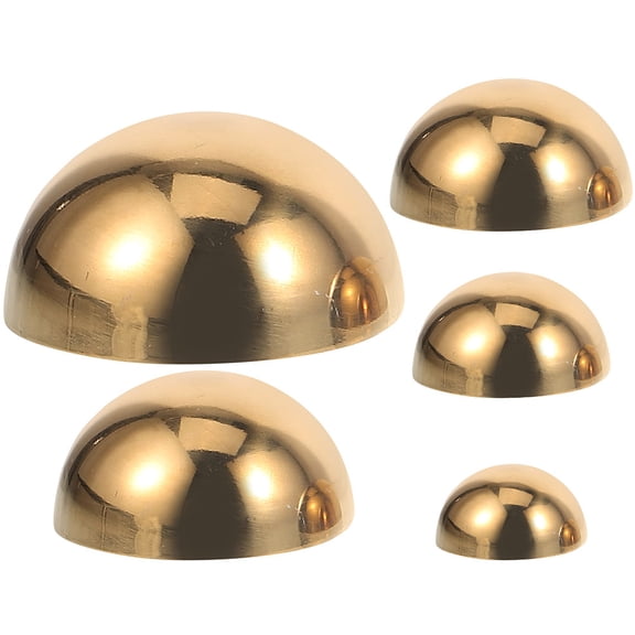 Masteelf 5 Pcs Home Decor Stainless Steel Decorative Half Ball 6.00X6.00X3.00CM Golden