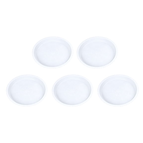 Masteelf 5-Pack White Plastic Plant Drip Trays for Indoor , Pot Protectors to Prevent Water Damage