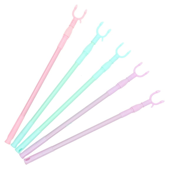 Masteelf  5 Pcs Long Clothes Pole Retractable Line Outdoors Telescopic Clothesline Prop