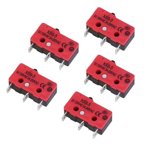Masteelf 5-Pack Small Gap Dimmer 2.00x1.00x0.70cm Red for Electronics Projects and Repairs
