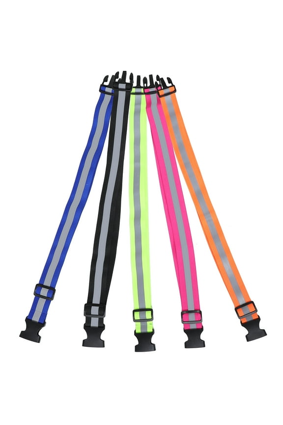 5Pcs Lightweight Reflective Strap Elastic Running Belt for Night Walking Cycling High Visibility