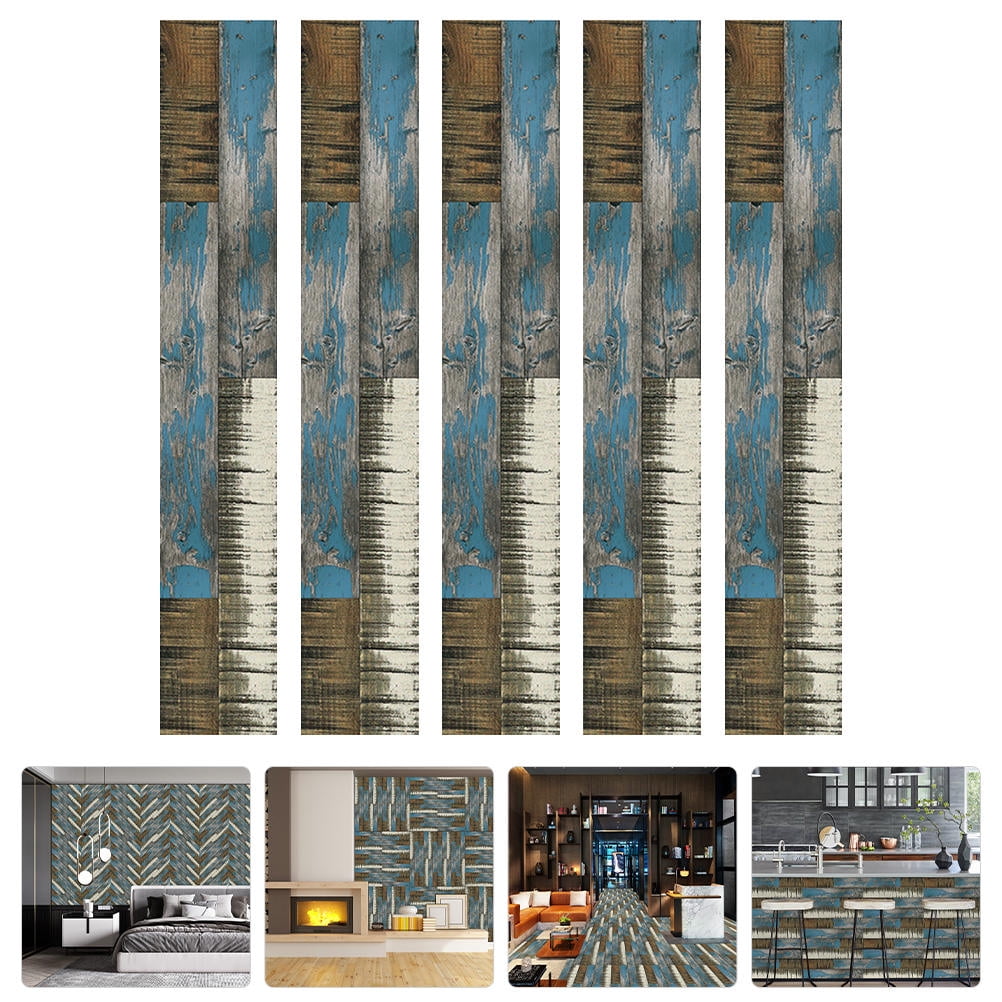 Masteelf  5 Pcs Peel and Stick Planks Flooring White Tile Self Adhesive Lino