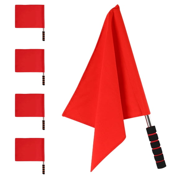 Masteelf 5 Pcs Stainless Steel Referee Flag Lightweight Handheld Flags For Racing Referee Signal Flags For School Sports Events Easy-To-Use Signal Flags