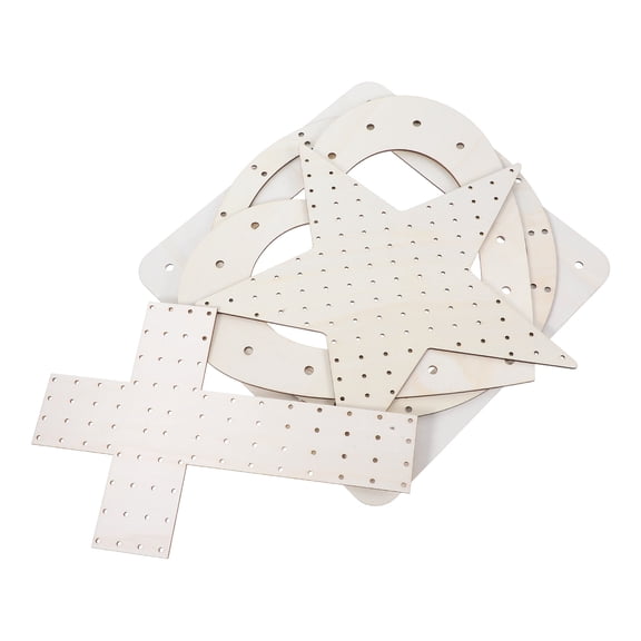 Masteelf 5 Pcs Wooden Wreath Frame 30.00X30.00X0.20CM Beige