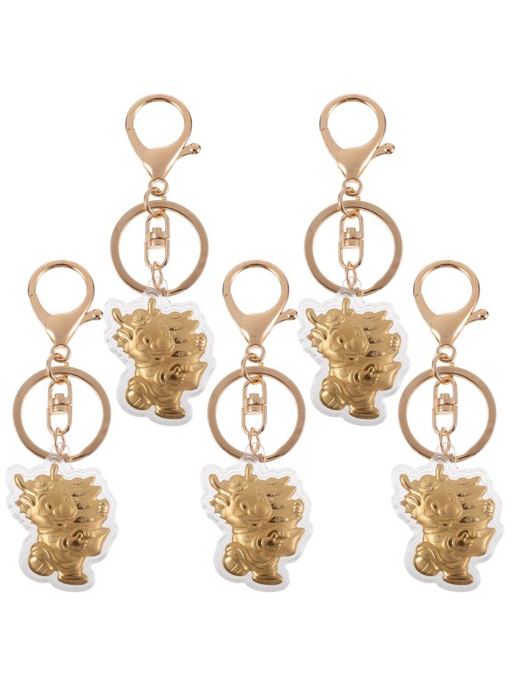 Stylish Golden Dragon Keychain, Smooth Surface, Excellent Decoration, Metal Charm