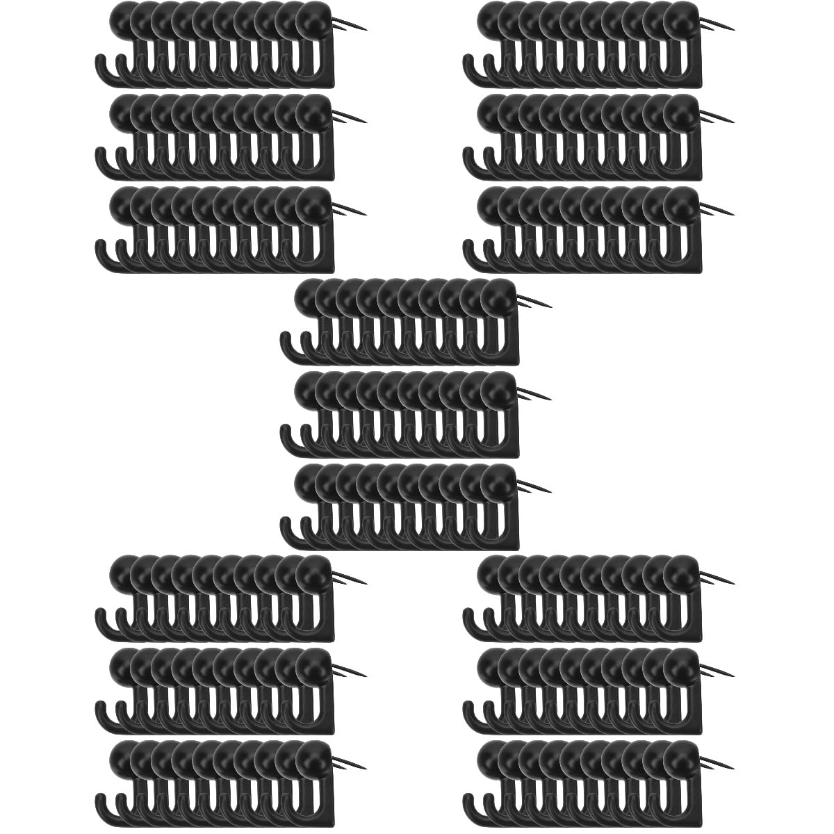 HONITANO Black Metal Picture Hanging Hooks 150 Pieces for Home, Office, and Art Display Use