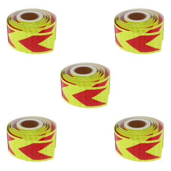Masteelf 5 Rolls Reflective Safety Tape Arrow Caution Outdoor Security Tape For Vehicles Trailers Boats Signs 5m High Visibility Warning Tape