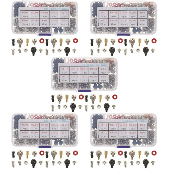 Masteelf 5 Sets Assorted Countersunk Motherboard Screws Computer Mounting Hardware for PC Assembly and Repair