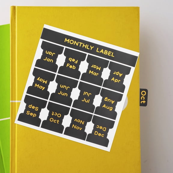 Masteelf 5 Sheets Monthly Calendar Stickers for Notebooks Planner stickers Self-Adhesive Tabs  for Office Adhesive Page Markers Tabs