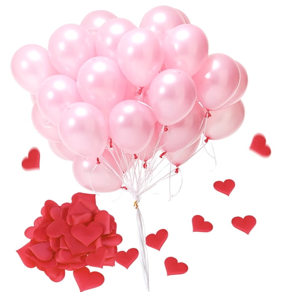 Masteelf  50 Pcs Celebrations Wedding Balloons Light Blue Rose Petals Red