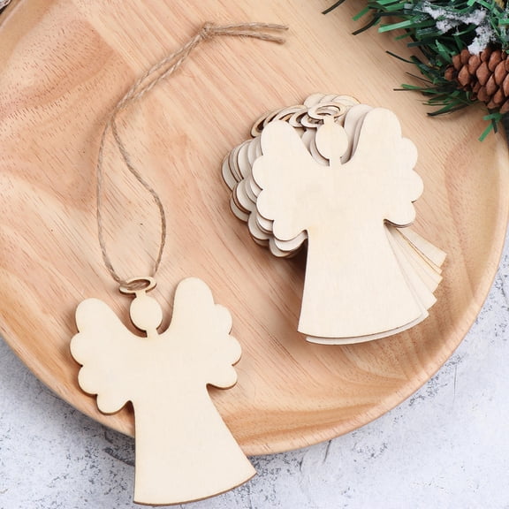 LOLIPPYY Angel Shape Christmas Pendant White Timber 50pcs Home Decoration
