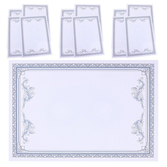 Masteelf 50 Pcs Paper Honor Certificate Inner Page Office Student 29.70X21.00X0.05CM Blue