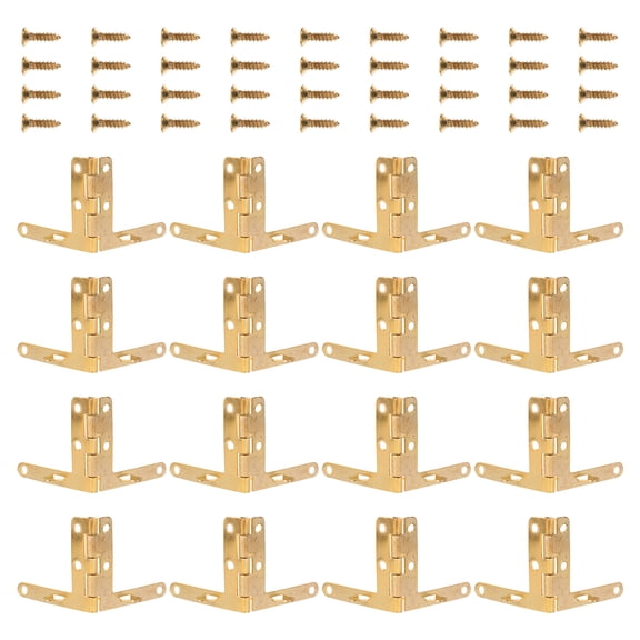 Masteelf 50 Pcs Pendants Seven-character Hinge Beauty of Gift Boxes Hinge 3.3x3cm Golden