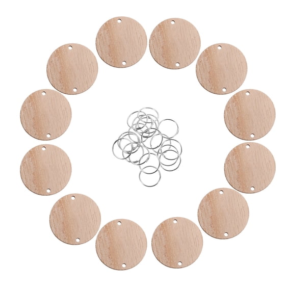 Masteelf 50 Pcs Round Wooden Slices for Birthday Calendar Wall Hanging Circle Mother
