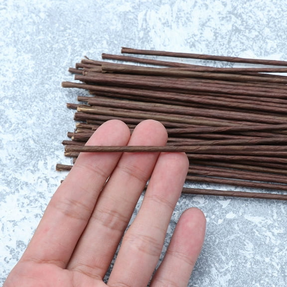 Masteelf  50 Pcs Wire Wrapped Floral Fake Flower Pole Coffee Colored Design