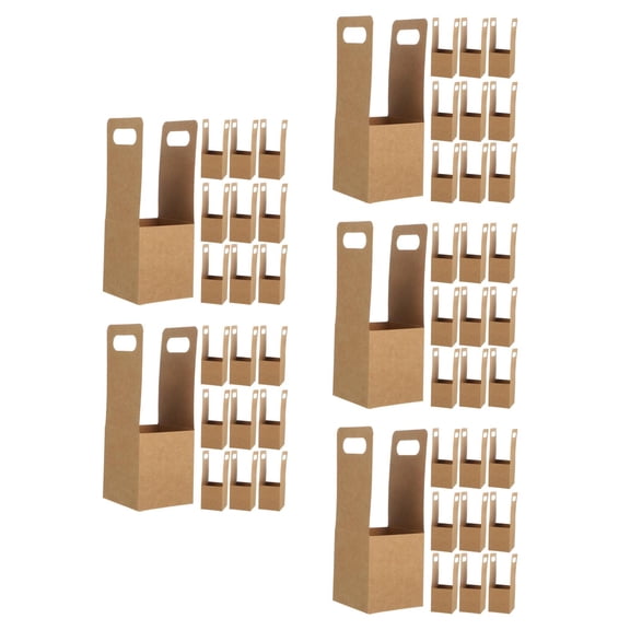 Masteelf 50 pcs Hot and Cold Drink Carrier Paperboard Cup Holder Single Coffee Cup Holder for Takeout Beverages Coffee Accessories