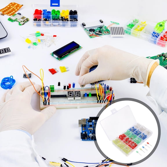 Masteelf 500 Pcs LED Light Emitting Diodes Dimmable Super Bright Bulb