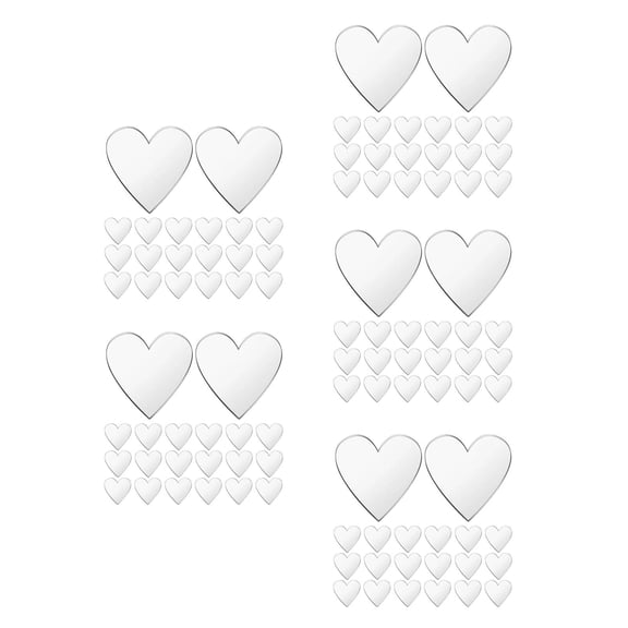 Masteelf 500 pcs  Heart Mirror Wall Decal 3D Acrylic Heart Mirrors Wall Art Decor Removable Heart Wall Sticker Heart Shape Mirror Stickers for Wall Decorations