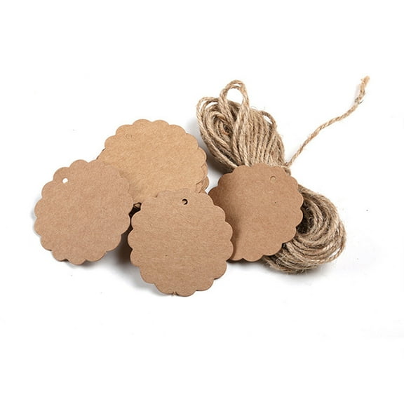 Masteelf 500PCS Blank Round Lace Baking Dessert Tag Handmade Product Bookmark Tag