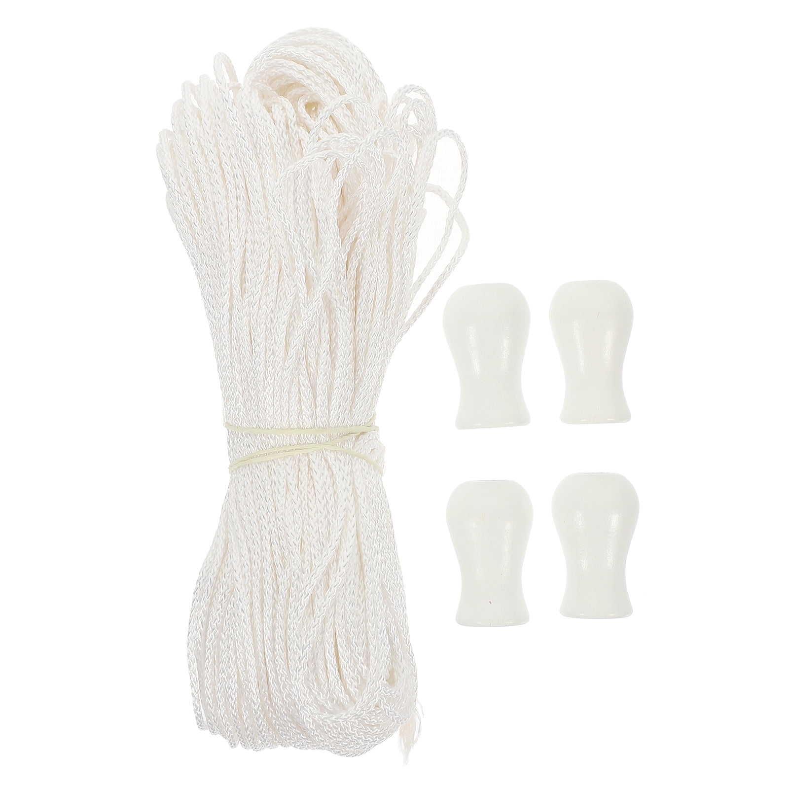Masteelf 50M White Braided Lift Shade Cord Polyester Rope with 4 White ...