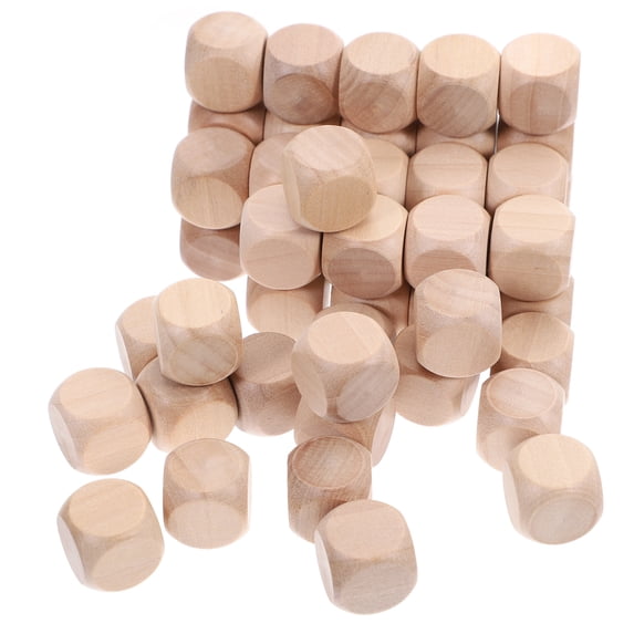 IDEANATEGRATE Blank Wooden Dice For Creative Thinking Khaki 50Pack