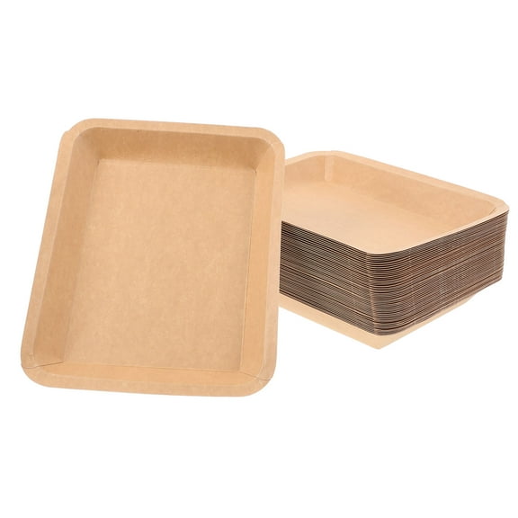 Masteelf 50pcs Disposable Food Trays Seafood Paper Plates Crawfish Tray Party Supplies