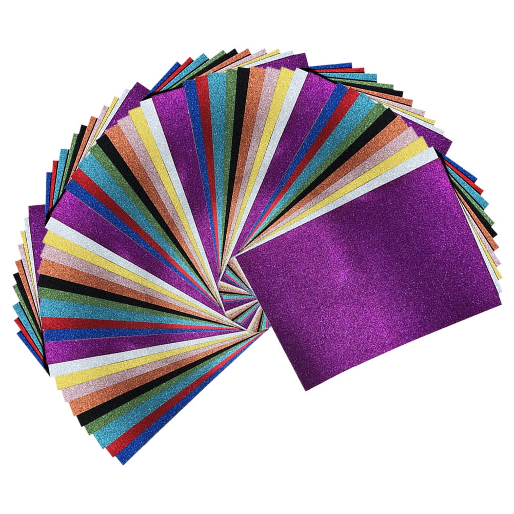 Masteelf 50pcs Sparkly Glitter Cardstock Paper for Arts and Crafts