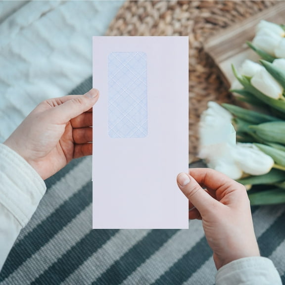 Masteelf 50pcs Left Window Envelopes Self-Seal Letter Storage Pouches Paper Envelopes Packing Envelopes For Secure Mailing Business Invitations