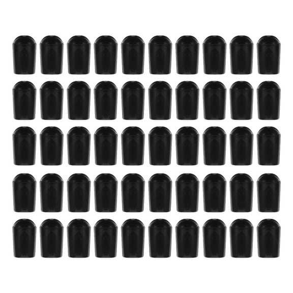 Masteelf 50-Pack Black PVC Rubber Caps for Metal Tubing, Wire Rack Tips, Shelf Prong Covers, Screw End Caps, Rubber Sleeves for Hooks