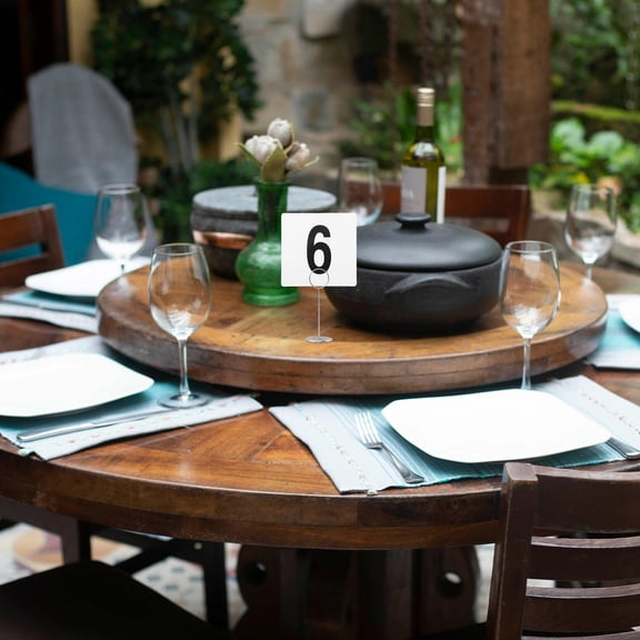 Masteelf 50pcs Plastic Number Cards for Restaurant Tables Stylish Number Signs Easy to Install Seat Tags for Weddings Parties and Dining Room Management