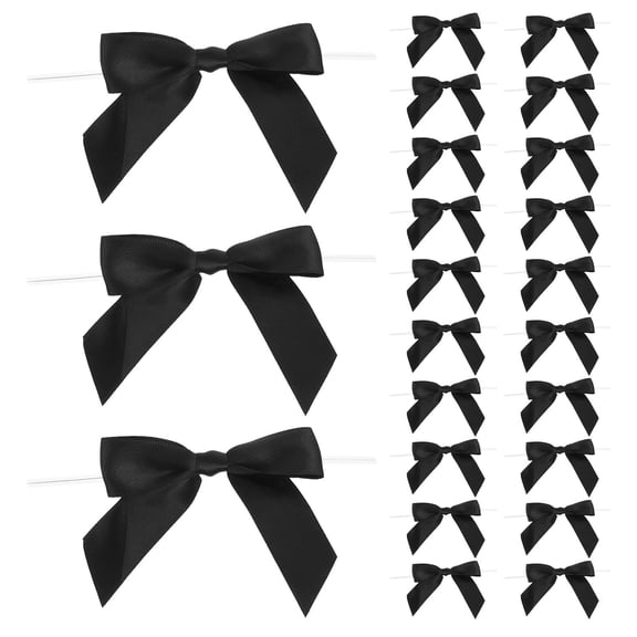 Masteelf 50pcs Small Polyester Bow Ties for Wrapping, Baking, Crafts, Present Bags, and Bag Sealing Accessories