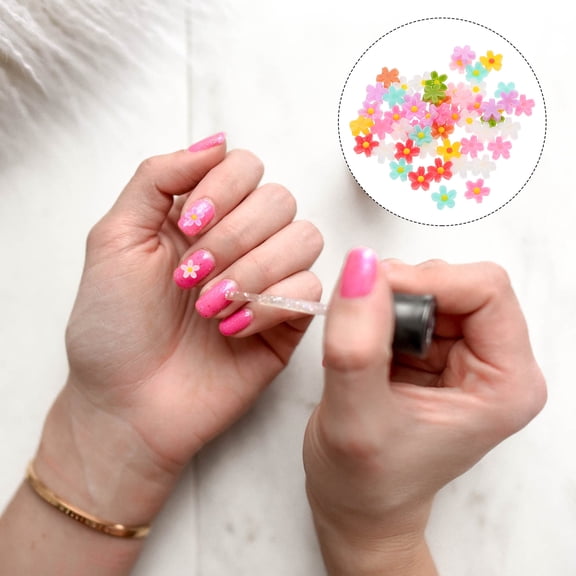 Masteelf 50pcs Mini Daisy Resin Flower Charms Flatback for Nail Art, Jewelry Making, Earrings, Crafts for Women and Girls