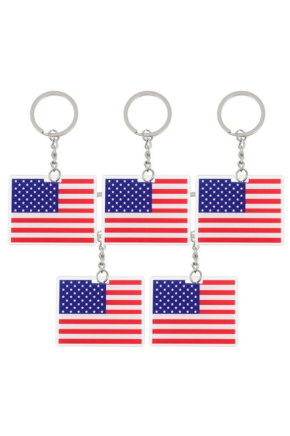 American Flag Keyring for Handbags 5Pack