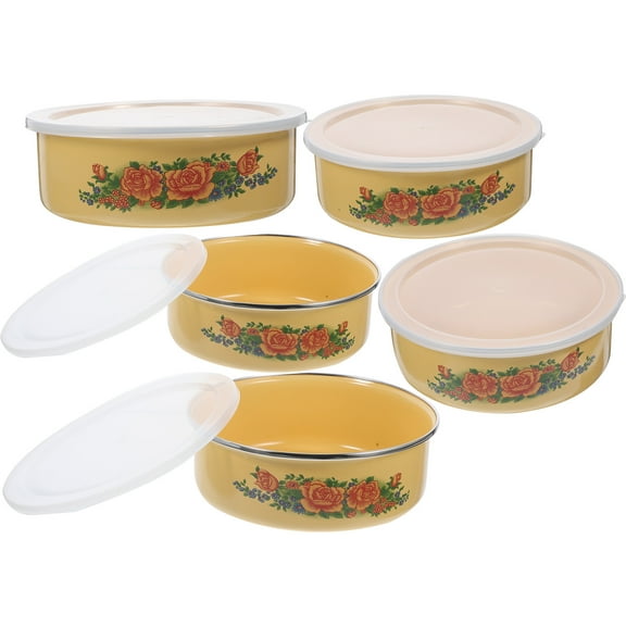 IDEANATEGRATE Serving Bowls Enamel 5Pcs 12x4.7cm