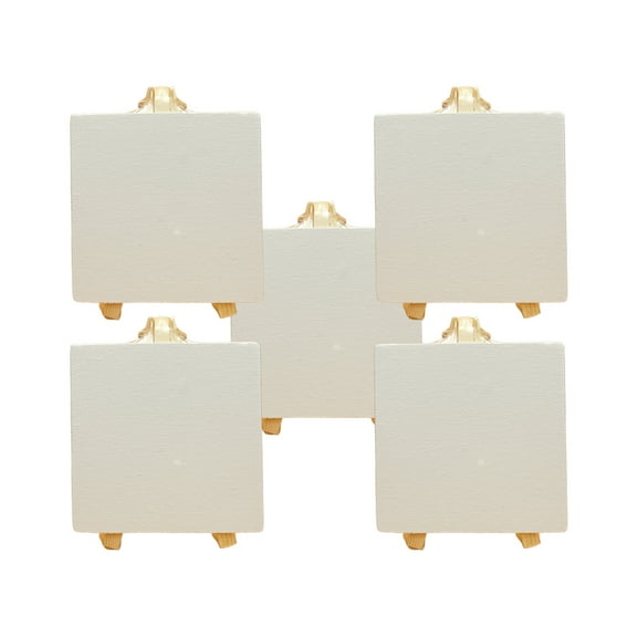 Masteelf 5Pcs Wooden Easels Foldable Wood Craft Holder Racks Photo Display Easel Painting Display Stands for Home Decoration 10x10cm