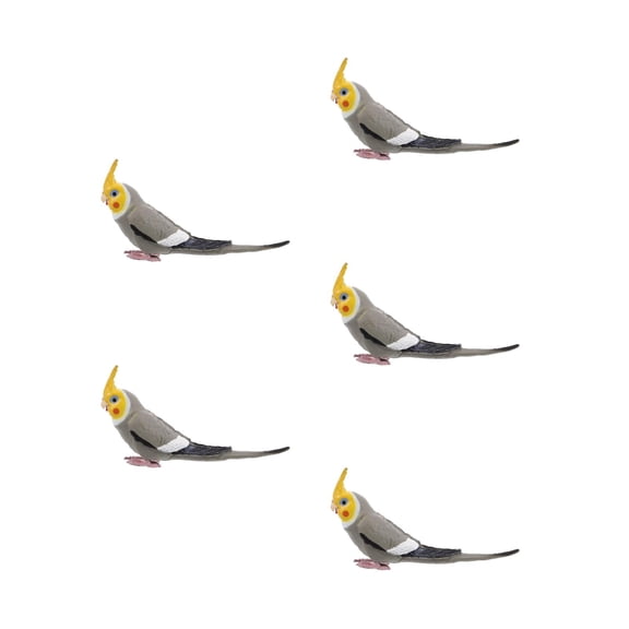Masteelf 5pcs Artificial Bird Model Realistic Parakeet Figurines Bird Props Miniature Bird For Modern Bird Decoration Garden Decor Sculpture