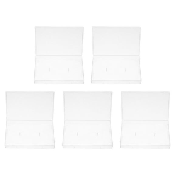 Masteelf 5pcs Audio Cassette Tape Display Cases Clear Music Cassette Organizer Box Blank Voice Recording Holder Square Edge Audio Tape Storage Container