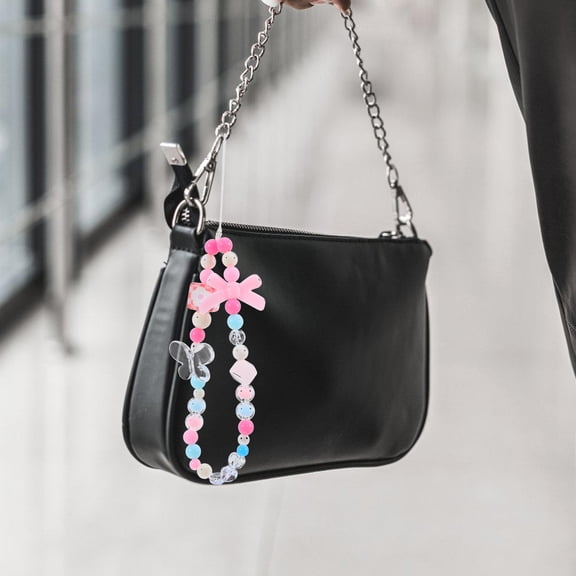 Masteelf 5pcs Beaded Lanyard Phone Chain String Cell Phone Charms Wrist Strap For Women Girls Car Key Purse Decoration