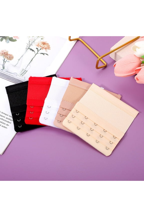 5pcs Bra Back Hooks Stretchable Bra Hooks Bra Extending Hooks Bra Adjustable Fasteners Bra Buckles Women Bra Accessories 5 Hooks