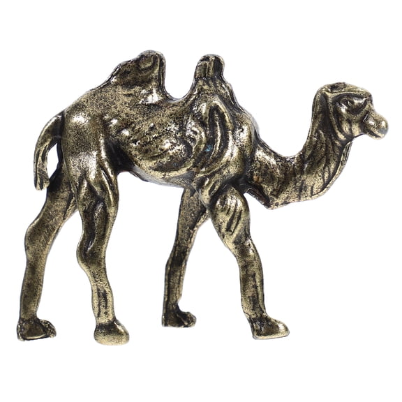 Masteelf 5-Piece Brass Camel Figurine Set Mini Animal Sculptures for Home Decor, Collectible Statues, Unique Gift Ideas