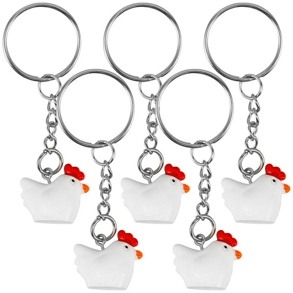 Masteelf 5pcs Chicken Key Chains Backpack Pendant Chicken Keychain Bag Hanging Decoration