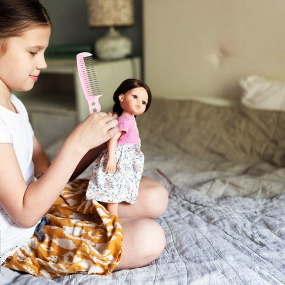 Masteelf 5-Piece Doll Hair Brush Set Plastic Brushes for Doll Wig Styling, Hair Care, and Accessories