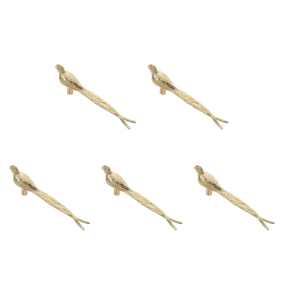 Masteelf 5pcs Elegant Bird Drawer Pulls Brass Cabinet Handles Decorative Animal Animals Cabinet Knobs Pulls Door Knobs Furniture Handle Pulls For Closet Bookcases