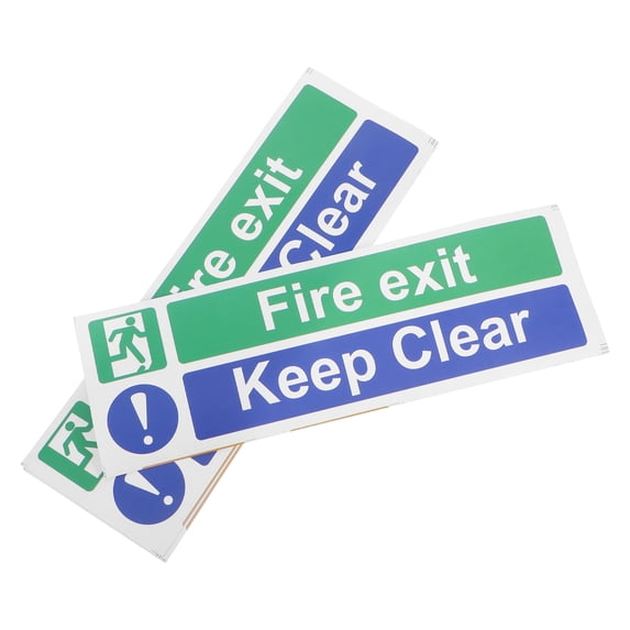 Masteelf 5pcs Fire Exit Keep Clear Stickers High Adhesive Do Not Block Security Sticker Safety Door Signs For Public Places Easy To Apply Emergency Exit Label