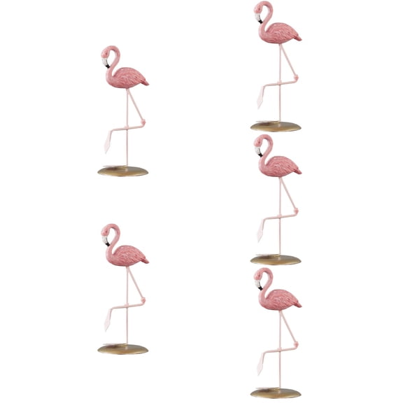 Masteelf 5pcs Flamingo Decor Flamingo Statue Desktop Decoration Resin Flamingo Table Centerpiece