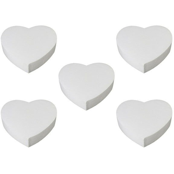 Masteelf 5pcs Heart-Shaped Cake Foams Cake Decorating Model Cake Practicing Models