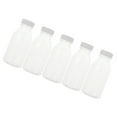 Masteelf 5pcs Juice Bottles With Lids Transparent Milk Containers Water ...